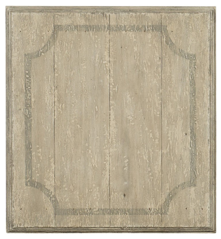 Hooker Furniture Ciao Bella Rectangular End Table With Distressed Flaky White Top, Black Base, Drawer & Turned Legs 5805-80113-80