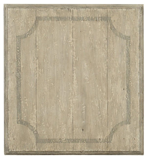 Hooker Furniture Ciao Bella Rectangular End Table With Distressed Flaky White Top, Black Base, Drawer & Turned Legs 5805-80113-80