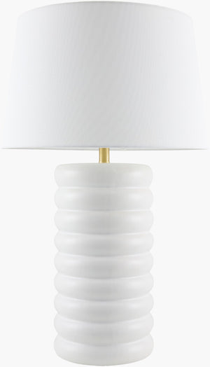Surya Brienza Ceramic Table Lamp with Linen Shade for Bedside or Living Room Ambiance BZA-001
