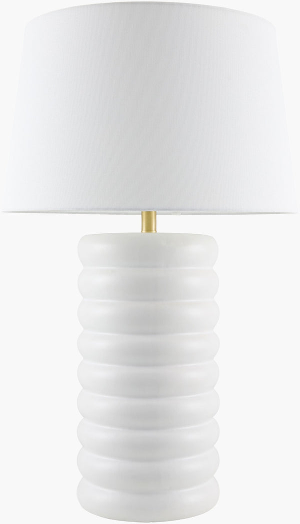 Surya Brienza Ceramic Table Lamp with Linen Shade for Bedside or Living Room Ambiance BZA-001