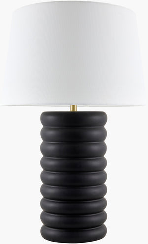 Surya Brienza Ceramic Table Lamp with Linen Shade for Bedroom or Living Room Decor BZA-002