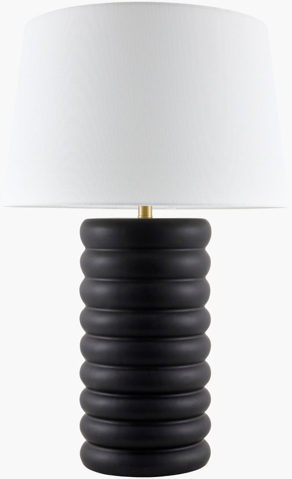 Surya Brienza Ceramic Table Lamp with Linen Shade for Bedroom or Living Room Decor BZA-002