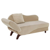 Homelegance By Top-Line Verbena Two-Tone Dark & Light Functional Chaise With 1 Pillow Beige Polyester