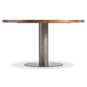 Bernhardt Bernhardt Brasea Solid Suar Wood Round Dining Table with Steel Pedestal Base K2297