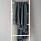 Washed Linen Throw, Indigo EXN00428 Park Hill