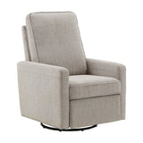 Homelegance By Top-Line Narcissa Push Back Swivel Recliner Chair Grey Fabric