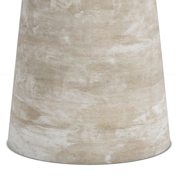 English Elm Robbie Sculptural Accent Table in Walnut Brown Solid Mango Hardwood, Hand-Finished, Rustic Contemporary Appeal White B136P158443