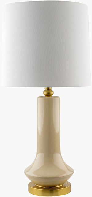 Livabliss Bozrah Ceramic Table Lamp with Linen Shade Bohemian Global Artisan Accent Light BZH-001