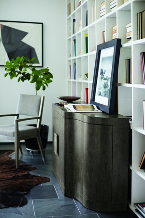 Bernhardt Bernhardt Cerused Charcoal Linea Buffet With Wire-Brushed Oak Grain, Adjustable Shelves, Anti-Tip Kit 384132B