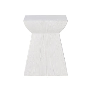 Bernhardt Bernhardt Sculptural Casitas Outdoor Accent Table - Stonecast Rattan Look, Weather-Resistant 20" X02150