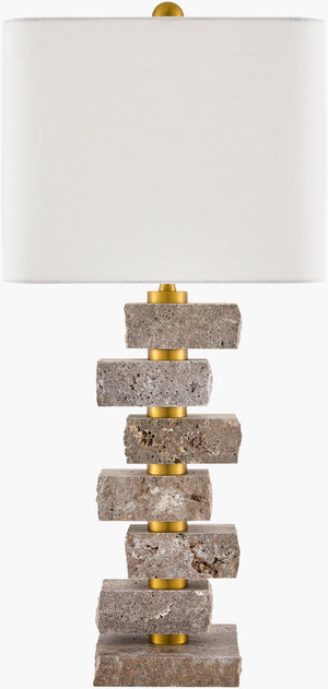 Surya Balzano Marble Base Table Lamp with Linen Shade for Living Room Ambient Glow BZN-001