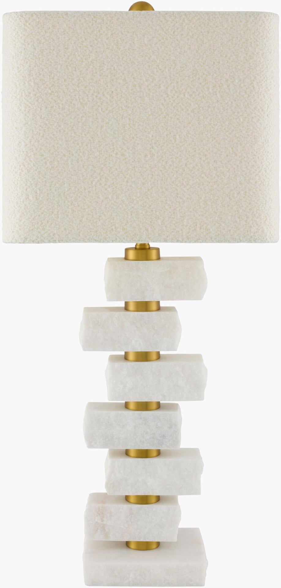 Surya Balzano Solid Marble Arts and Crafts Table Lamp with Linen Drum Shade for Living Rooms BZN-003