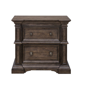 Pulaski Furniture Woodbury Two Drawer Nightstand with USB in Cowboy Boots Brown Brown, Cowboy Boots Brown Rubberwood P351140