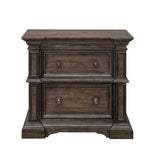 Woodbury Two Drawer Nightstand with USB in Cowboy Boots Brown