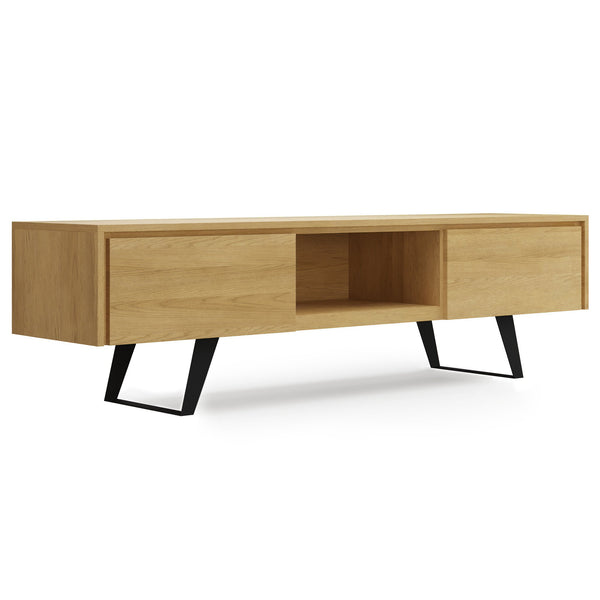 English Elm Lowry 72" Oak Tv Media Stand - Mid-Century Modern Design With Clever Storage & Cable Management B136P158888