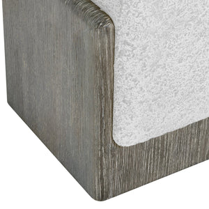 Bernhardt Bernhardt Monolith Accent Table With Faux Stone Millstone Top And Wire‑Brushed Puma Oak Curved Base (22") 343110