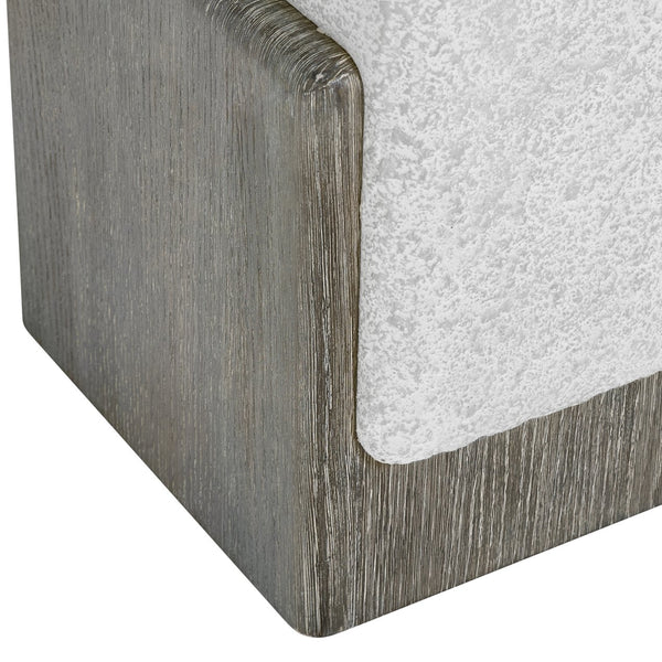 Bernhardt Bernhardt Monolith Accent Table With Faux Stone Millstone Top And Wire‑Brushed Puma Oak Curved Base (22") 343110