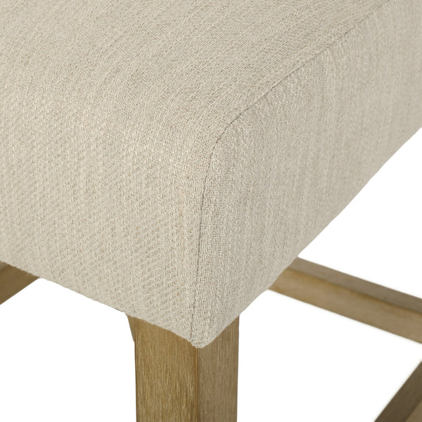 English Elm Christopher Knight Home® - Contemporary Button-Tufted Fabric Counter Stools Set of 2 with Espresso Legs, Waffle Stitch Comfort Beige 71254.00BGE