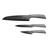 Hampton Forge Raintree Ash 3pc Cutlery Set - Titanium Coated, Non-Stick Blades