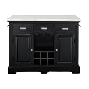 English Elm Steve Silver - Aspen - Kitchen Island - Black