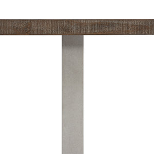 Bernhardt Bernhardt Draper Distressed Pine Dining Table With Dual Steel Pedestals, Sable Brown Top, 84" Wide 303224B