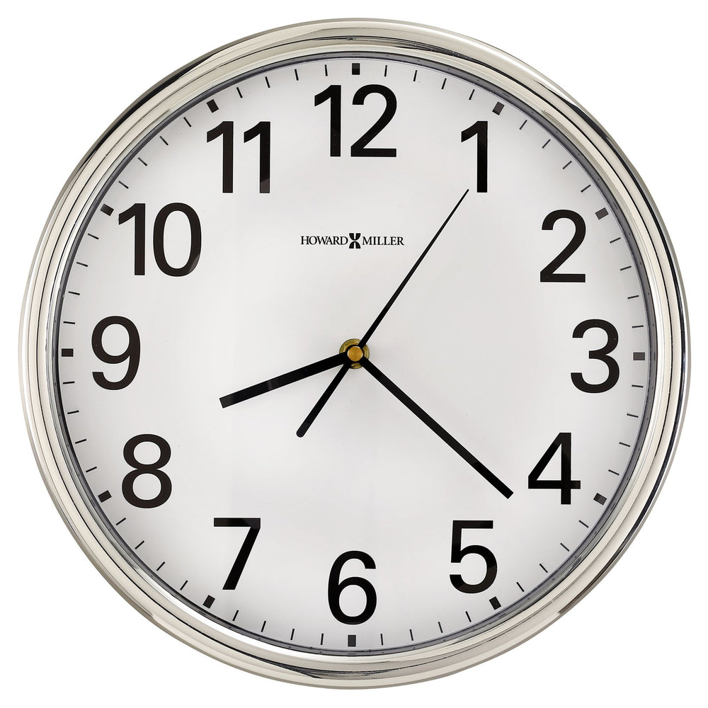Hekman Furniture 625561 Hamilton Wall Clock - Elegant 12-inch Silver Tone Design With Easy-to-read Arabic Numerals  Hamilton Wall Clock 625561