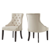 Ophilia Velvet Button Tufted Wingback Dining Chairs (Set of 2)