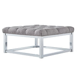 Siobhan Chrome Square Base Ottoman