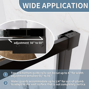 English Elm 44--48" Sliding Tempered Glass Shower Door Brushed Nickel Frameless Spa Bath W637P382565