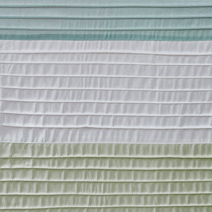 JLA Home Madison Park - Faux Silk Dupioni Shower Curtain with Pintuck Color‑Block Panels, Lightweight Hotel-Quality Elegance Green MP70-418