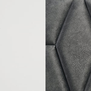 English Elm Taraval White Queen Upholstered Bed with Hexagon Tufted Dark Gray Headboard, Streamlined Frame, Modern Appeal B062S01308
