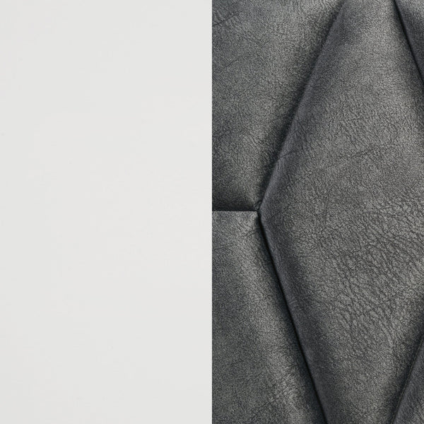English Elm Taraval White Queen Upholstered Bed with Hexagon Tufted Dark Gray Headboard, Streamlined Frame, Modern Appeal B062S01308