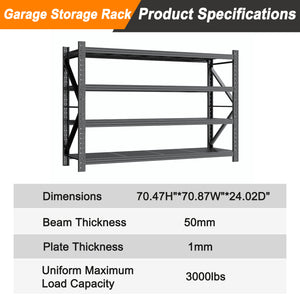 English Elm Garage Steel Shelving Unit Heavy Duty Adjustable Industrial Storage Rack for Pantry T5667P500107