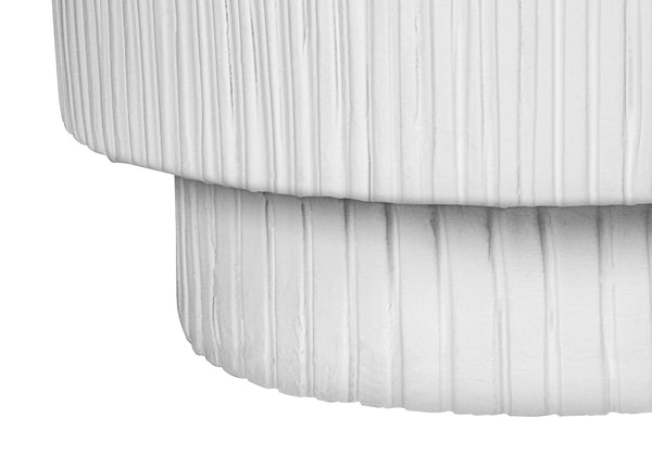 English Elm Accent Table Round Matte Finish Weather Resistant Magnesium Oxide Indoor Outdoor Side White B2710P461664