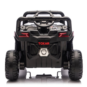 English Elm 12v Kids Electric Utv Ride on Toy with Parental Remote Swing Function and Shock Absorbers Black W1578P368160