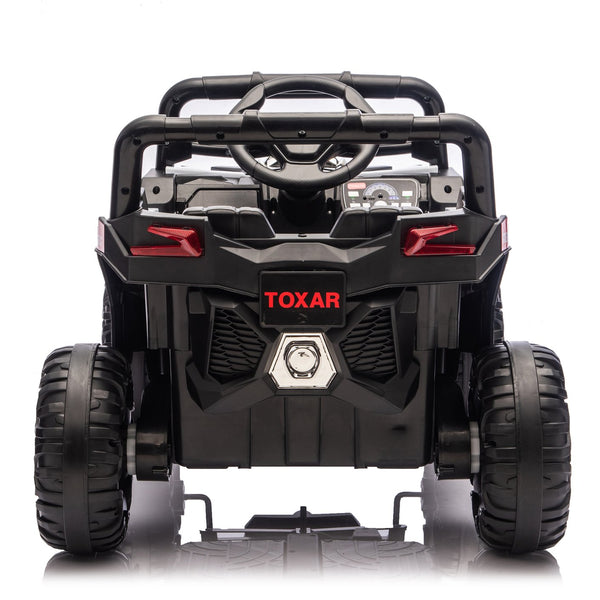 English Elm 12v Kids Electric Utv Ride on Toy with Parental Remote Swing Function and Shock Absorbers Black W1578P368160