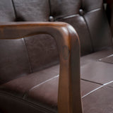 Christopher Knight Home® - Noble House - Marcola Mid Century Modern Faux Leather Club Chair with Wood Frame