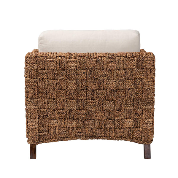 English Elm Modern Mahogany Frame Seagrass Woven Accent Chair Bohemian Living Room Organic B2750P420388