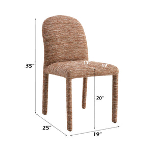 English Elm Lidi Brown Chenille Side Chair Set of 2 — Padded Fabric & Sponge Seats, 220lb Capacity, Modern Chic B2726P402034