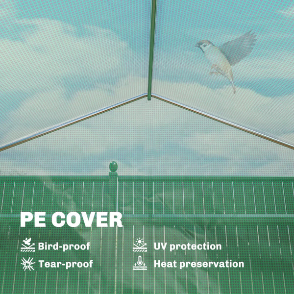 English Elm Garden Walk-in Tunnel Greenhouse with Galvanized Steel Frame and Uv-resistant Pe Cover Green T3971P481638