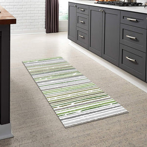 English Elm SPHINX 2170YP Beige/Green 24"x66" Washable Non-Slip Runner Rug - Durable Low-Pile Indoor/Outdoor Charm B186P261376