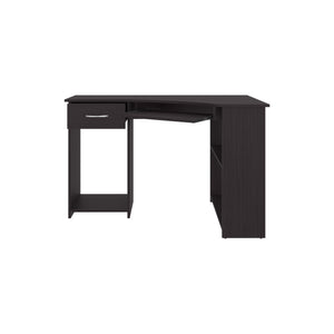 English Elm Sturgeon L-shaped Corner Desk with Drawers Shelves Melamine Wengue Home Office B097P407603