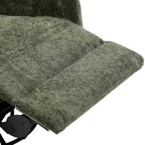 English Elm Manual Recliner Swivel Rocker Massage Chair Chenille Nursery and Living Room Seat Green N763P347287F