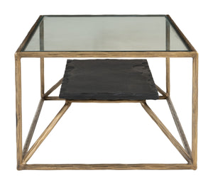 Zuo Modern Ranol Coffee Table In Elegant Brass With Glass & Marble Top - Perfect For Modern Living Spaces! Brass Glass,Natural Marble,Iron 110599-zuo-modern