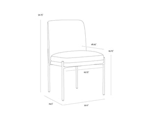 Sunpan Richie Dining Chair - Modern Comfort in Soft Danny Ivory Fabric with Sleek Black Metal Legs