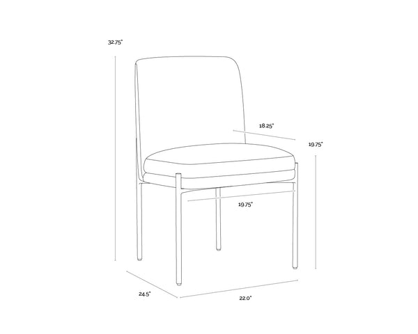 Sunpan Richie Dining Chair - Modern Comfort in Soft Danny Ivory Fabric with Sleek Black Metal Legs
