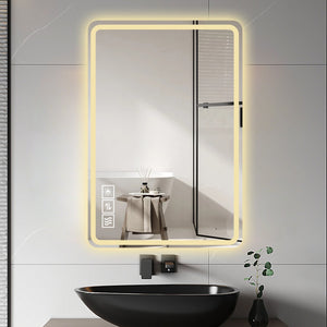 English Elm 24x40 Inch Frameless Led Vanity Mirror Anti-fog Front Lighting Bathroom Wall Mount W2071137649