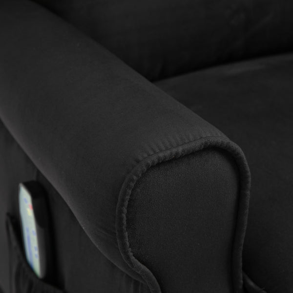 English Elm HOMCOM Wingback Heated Massage Recliner Chair with Vibration, Remote, Footrest, Suede Comfort W2225P173857