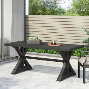 English Elm Christopher Knight Home® - Outdoor Aluminium Dining Table - Antique Matte Black, Modern-Rustic Design, Durable & Low Maintenance N768P348389B