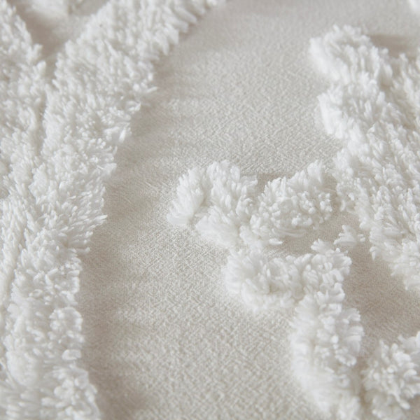 English Elm Full/Queen Viola 3-Piece Tufted Cotton Chenille Damask Duvet Cover Set – Shabby Chic, OEKO-TEX Certified, Button Closure, Easy Care B03597340